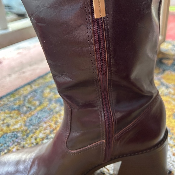 Vince Camuto Women's Sangeti 2 Wide Calf High Boots Dark Mahogany Size 8 - Picture 5 of 15